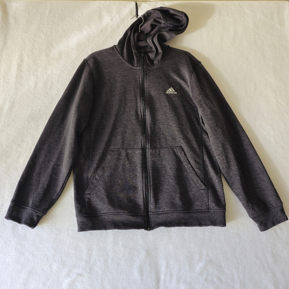 Adidas Dark Gray Zip-Up Hoodie Size L